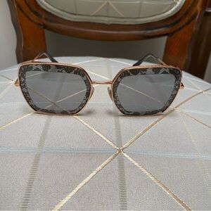 Dolce & Gabbana Black Square Sunglasses With Lace Trim